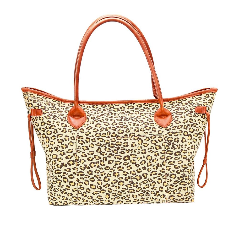 Nb Nb Large Leopard Tote Bag, Utility Canvas Shoulder Handbag Cheetah Printing